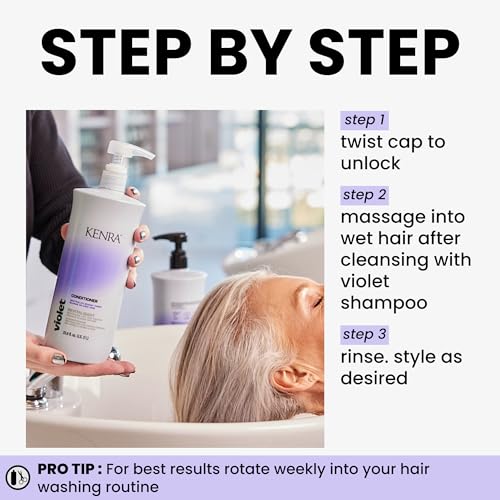 Kenra Violet Conditioner | Eliminates Brassy Tones | Purple Pigment + Deposit | Neutralizes Yellow | Moisturizes Processed Hair | Enhances Vibrancy of Blonde or Gray Hair | Color Safe