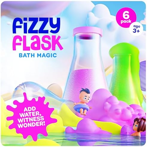 Tubby Tots Bath Potion Kits for Kids - 6 Pk - Bath Bombs for Kids - Toddler Bubble Foam Colors Fizzies - Bathtub Toys for Kid Ages 4-8 Years Old - Science Soap Potions Kit Age 3 4 5 6 7 8 - Non Toxic