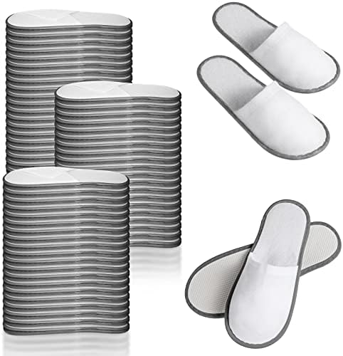 Hercicy 40 Pairs Disposable Non Slip Hotel Slippers Fluffy Closed Toe Spa Slippers Indoor Guest for Men Women Home Wedding Travel Party