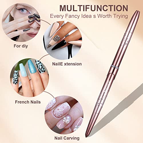 Acrylic Nail Brush Size 12,KEMEISI 100% Pure Kolinsky Nail Art Brushes Sturdy Handle Oval Shaped Acrylic Powder Nail Design Tools for Professional Manicure DIY Home Salon (Brown Gradient)