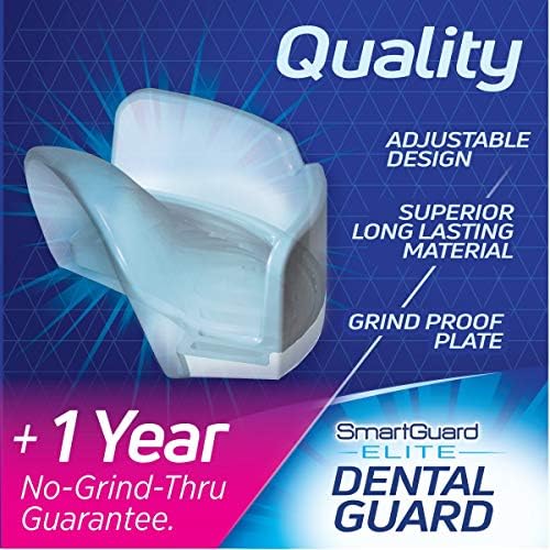 Dental Guard SMARTGUARD ELITE (2 Guards 1 Travel case) Front tooth Custom Anti Teeth Grinding Night Guard for Clenching - Dentist Designed - Bruxing Splint Mouth Protector for Relief of Symptoms