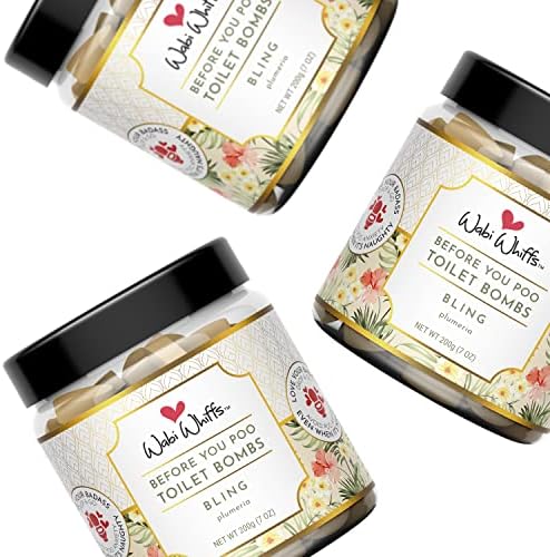 Fizzing Toilet Bombs – Bling | Natural Bathroom Deodorizer | Odor Eliminator Tablets for Freshness & Cleanliness | Eco-Friendly Septic Safe Tablets | 60 Count |