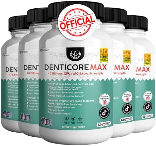 DentiCore Max for Gums and Teeth Health - 40 Billion CFU Advanced Oral Probiotics, Fresh Breath Support - 300 Capsules