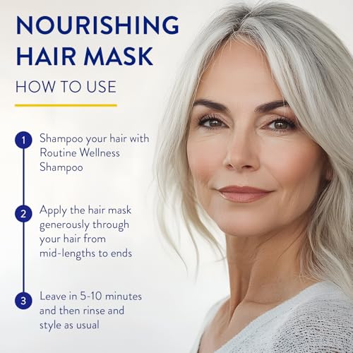 Routine Wellness Deep Conditioning Hair Mask for Dry Damaged Hair - Hydrating, Moisturizing Repair Treatment - Promotes Fullness - Coconut & Vanilla 8oz