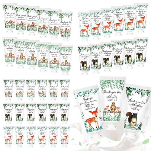 50 Pcs Baby Shower Hand Cream Gifts Bulk,Woodland Baby Shower Party Favors Gifts for Guests Figure Hydrating and Soothing Hand Lotion for Wedding Thank You Favors Party Stuffers