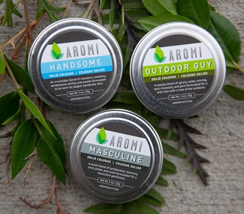 Aromi Solid Cologne for Men | Woodsy, Earthy Fragrance, Spruce, Cedar, Pine Scent, Vegan, Father's Day Gift, Alcohol-Free (Outdoor Guy)