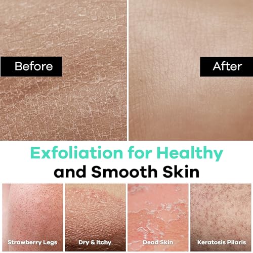 Dermasuri Deep Exfoliating Glove - Polishing Mitt Body Scrubber - Korean Skin Cleaner Exfoliator & Dead Skin Buffing Treatment - Keratosis Pilaris Scrub Remover- Shower Skincare (1 Pack)