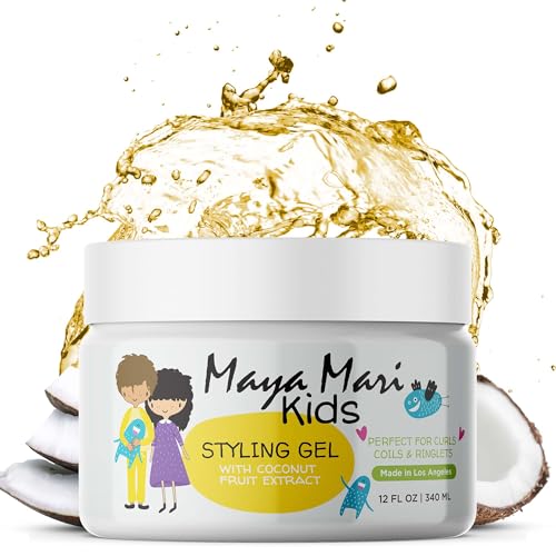Kids Hair Styling Gel with Coconut Fruit Extract | Safe & Gentle Baby Hair Gel for Toddlers | Sulfate-Free Hair Gel for Boys & Girls, 12 oz