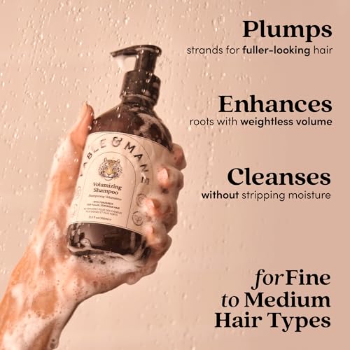 Fable & Mane Volumizing Shampoo, adds Weightless Volume from Root to Ends. Cleanses and Shine-Boosting with Alma For Thinning, Fine or Medium Hair Types