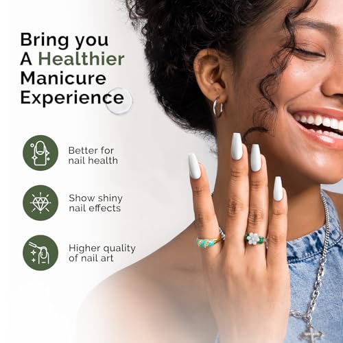 MelodySusie Hema Free Gel Polish Base and Top Coat Set, 2PCS 0.5 Fl Oz Long Lasting Soak Off UV No Wipe Glossy Top Coat and Base Coat for Nail Polish, Nail Art Design Manicure Kit Salon Home