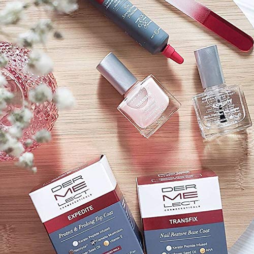 Dermelect Natural Nail Repair Kit for Nails - Anti Aging Nailcare with Peptides Glycolic Acid Sunflower Seed Oil Strengthening & Protective Treatment for Gel Acrylic Damage, Weak Nails 2 pc set