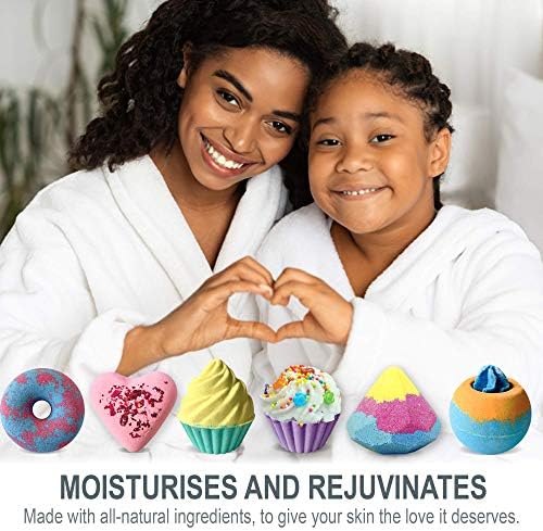 Bath Bombs for Kids - 6pc Gift Set Aromatherapy Natural Bath Bombs with Organic Ingredients, Skin Moisturizing Bubble Bath Fizzy, Gentle, Relaxing Birthday BathBombs for Girls, Women, Kids