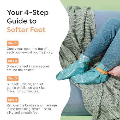 ZenToes Exfoliating Foot Mask for Dry Cracked Feet | Urea, Niacinamide & Rose Extract Infused No Harsh Foot Peeling Mask | Spa Experience At Home | Mess Free Design | Cucumber Rose Scented, 3 Pairs