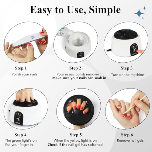 Electric Nail Soaking Bowl, Soak off Bowl for Gel Nail Polish, Acrylic Nails, Dip Powder Removal, Black
