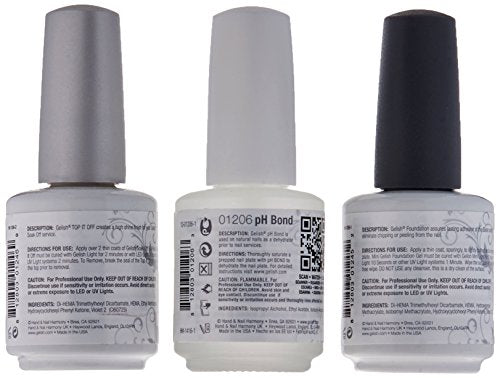 Gelish Terrific Trio Essentials 15 Milliliter Basic Care Soak Off Manicure Gel Nail Polish Kit with Foundation, pH Bond and Top It Off Gel