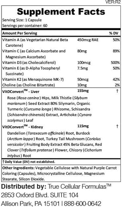 VITDRestore+™ - Vitamin D3 + K2 with Liver and Kidney Support | Soy Free, Non-GMO, Vegan, 30-Day Supply