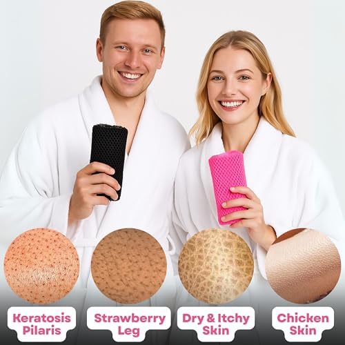 Premium 2X African net Sponge Authentic Exfoliating Body Scrubber for Shower Long Quick Dry 100% Nylon Deep Cleansing Back and Pore Scrubber Bath Sponge for Shower