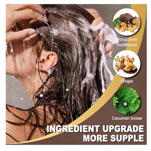 TSSPLUS Black Hair Dye Shampoo, 500ml - Organic Natural Hair Color Dye Shampoo for Women & Men, Instant Gray White Hair Cover, Plant Essence, Semi-Permanent