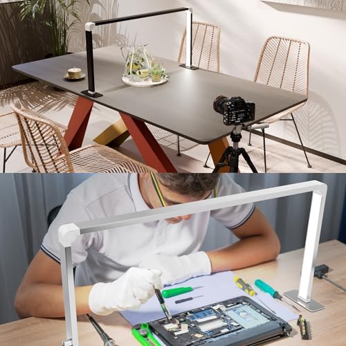 Nail Tech Lamp for Desk，32" 48W Professionals Led Light, Desk Lamp for Lash Eyelash Extension,Color Temperature 2700K-6000K, Makeup lamp,Salon&Home(Silver)