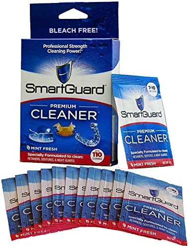 SmartGuard Premium Cleaner Crystals –(110 Cleanings)- Removes Stain, Plaque & Bad Odor from Dentures, Clear Braces, Mouth Guard, Night Guard & Retainers.