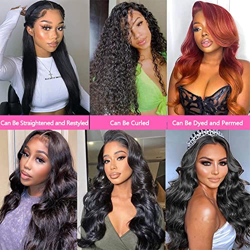 Aspumod 12A Human Hair Bundles Body Wave 3 Bundles Human Hair 16 18 20 Inch 100% Unprocessed Brazilian Virgin Hair Bundles Deals Human Hair Weave Body Wave Human Hair Extensions Natural Color