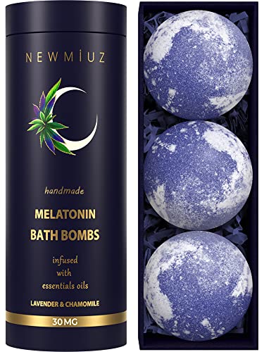 Sleep Well Bubble Bath Bombs Melatonin Infused Lavender Chamomile Essential Oils Luxurious Bath for Dry Skin Perfect Self Care Gifts for Women and Men