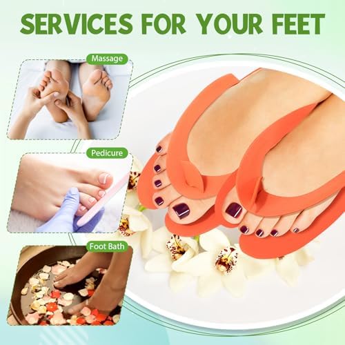 JaGely 100 Pair Disposable Pedicure Slippers Bulk Multicolor Flip Flop for Pedicure Anti Slip EVA Foam Spa Slipper Sandal Disposable Shoe Kit for Women Nail Bath Salon Party Supplies