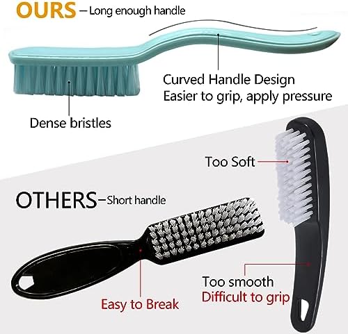 Nail Brush Foot Brush Curved Handle Grip Hand Fingernail Scrub Brush Home Laundry Cleaning Shoes Clothes Toes Nails Feet Scrubber,4 PCS