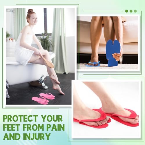 JaGely 100 Pair Disposable Pedicure Slippers Bulk Multicolor Flip Flop for Pedicure Anti Slip EVA Foam Spa Slipper Sandal Disposable Shoe Kit for Women Nail Bath Salon Party Supplies