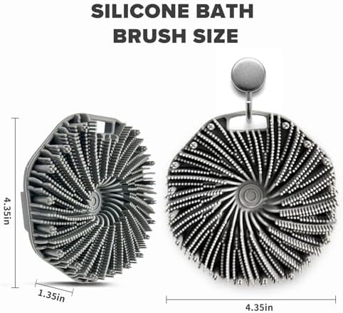 SCRUBBIES™ for Body,Food-Grade Soft Silicone, Body Scrubber Shower Brush Handheld Men and Women,Fit Sensitive Skin ，Gentle Exfoliating.2-Pack（Blue Standard Size）