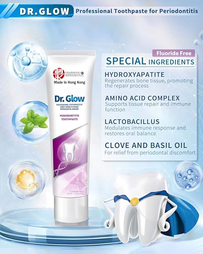 Gum Disease Treatment Toothpaste for Early & Mid Periodontitis, Gingivitis Treatment Gum Repair for Receding Gums, Periodontal Disease Treatment Hydroxyapatite Toothpaste Fluoride Free 3.52OZ