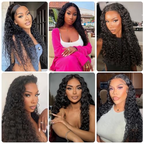 Deep Wave Human Hair Brazilian Bundles - 3 Bundles, 22-26 Inch, 100% Unprocessed Virgin Hair, Curly Waves, Double Weft, Wet & Wavy, for Black Women
