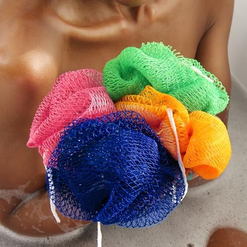 African Net Sponge Authentic - 2 Pieces Real African Exfoliating Sponge with Knots - Afro Back Scrub Net for Body Exfoliator - Bath Loofah Washcloth for Shower Essentials
