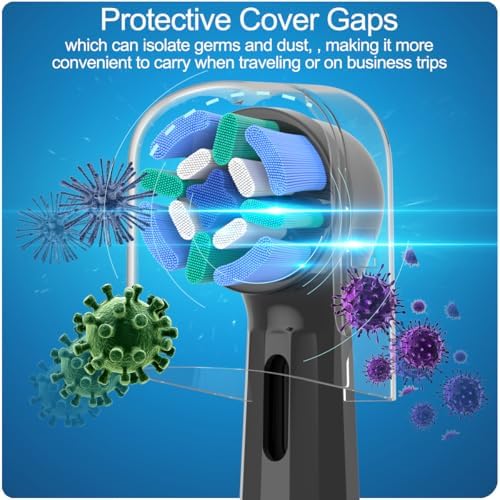 8 Pack Replacement Toothbrush Heads Compatible with Oral B iO, Brush Heads for Oral-B iO 2/3/4/5/6/7/8/9/10/7G Series, with Covers, Black