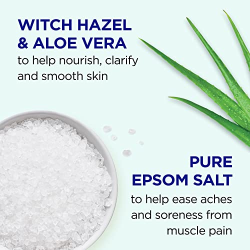 Dr Teal's Pure Epsom Magnesium Salt Soak, Clarify & Smooth with Witch Hazel & Aloe Vera, 3 lbs (Pack of 4)