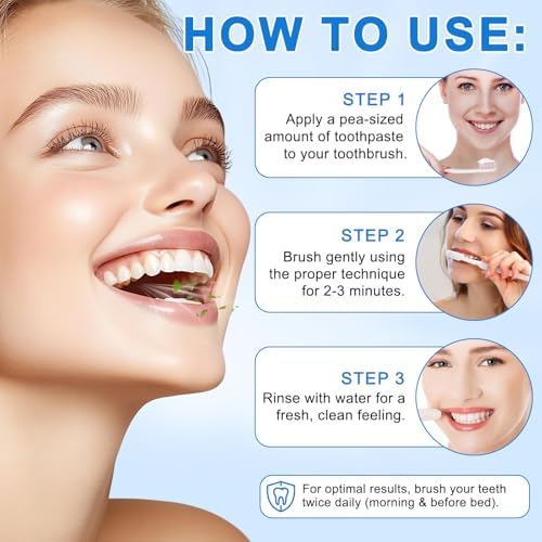 9.9% Nano Hydroxyapatite Toothpaste 2Pcs - Gum Care Strengthen, Repairs Teeth and Reduces Sensitivity, Provides Long-Lasting Freshness, Prevent Cavities, Naturally Whiter Teeth, Fluoride-Free