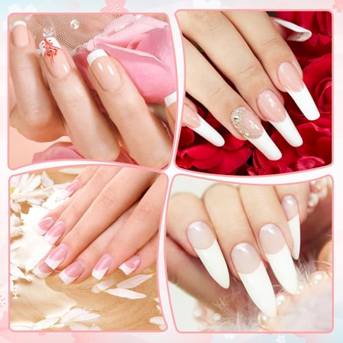 French Manicure Kit Include 2 Pcs French Manicure Pen 0.12 Ounce White Tip Pen 111 Count Tip Nail Stickers Strips Tool for Women DIY Pedicure Nails Kit