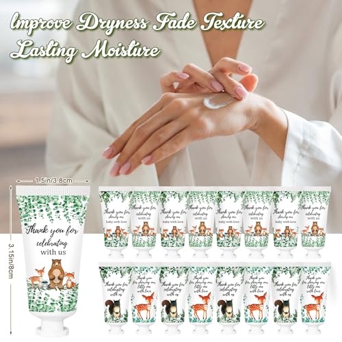50 Pcs Baby Shower Hand Cream Gifts Bulk,Woodland Baby Shower Party Favors Gifts for Guests Figure Hydrating and Soothing Hand Lotion for Wedding Thank You Favors Party Stuffers