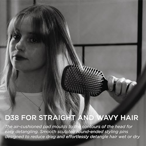Denman Power Paddle for Fast and Comfortable Detangling and Blow Drying D38 - Combination of D3 Styling Pins & Paddle Brush (White)