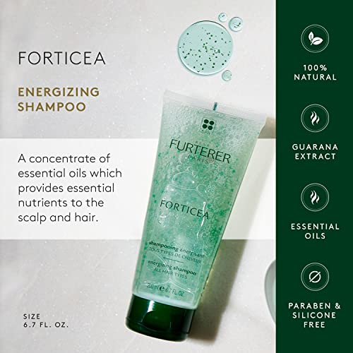 Rene Furterer Forticea Strengthening Revitalizing Shampoo - Energize Scalp with Rosemary Essential Oil, and Niacinamide - Sulfate, Paraben, Silicone-Free - Gentle Formula for Daily Use