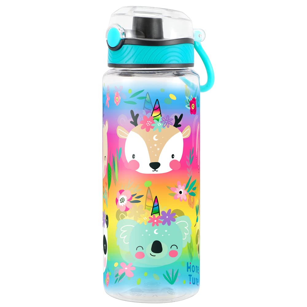 Cute Water Bottle for School Kids Girls, BPA FREE Tritan & Leak Proof & Easy Clean & Carry Handle, 23oz/ 680ml (Deer)