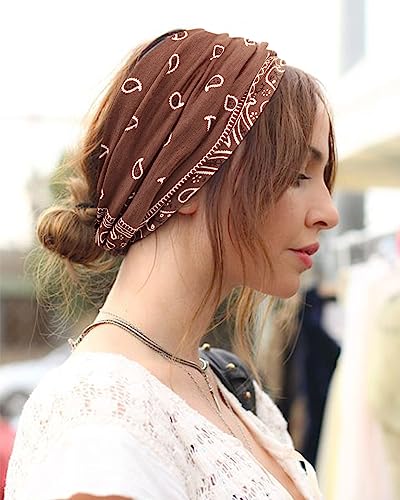 Extra Wide Headbands for Women Large Turban Headband Non Slip Boho Elastic Hairband Hair Twisted Knot Head Bands Accessories