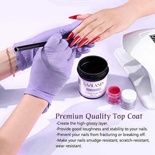 SAVILAND 100 G Top Gel Coat: 3.5 OZ Large Capacity No Wipe Top Gel Coat Clear Gel Nail Polish Soak Off U V LED Gel for Starters Professionals Home DIY Nail Salon Manicure