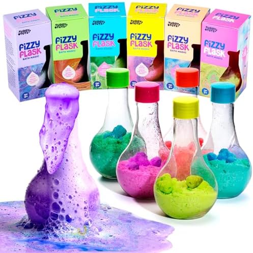 Tubby Tots Bath Potion Kits for Kids - 6 Pk - Bath Bombs for Kids - Toddler Bubble Foam Colors Fizzies - Bathtub Toys for Kid Ages 4-8 Years Old - Science Soap Potions Kit Age 3 4 5 6 7 8 - Non Toxic