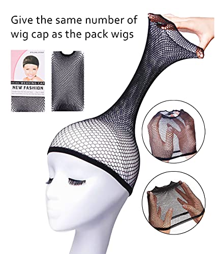 Short Bob Wig, 4 Pieces Colorful Wigs, 12" Cosplay Wigs with Flat Bangs, Neon Colored Wig for Women Party Favors Bachelorette Party Night Club with Extra Wig Cap