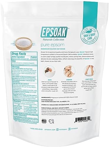 Epsoak Epsom Salt 4 lbs. USP Magnesium Sulfate (Qty. 2 x 2 lb. Bags)