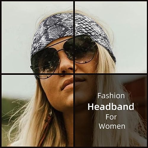 AKTVSHOW 7'' Wide Headbands for Women, 10 Pack Large Boho Turban Headband Fashion Non Slip Hairbands Thick Head Wraps Yoga Workout Hair Accessories