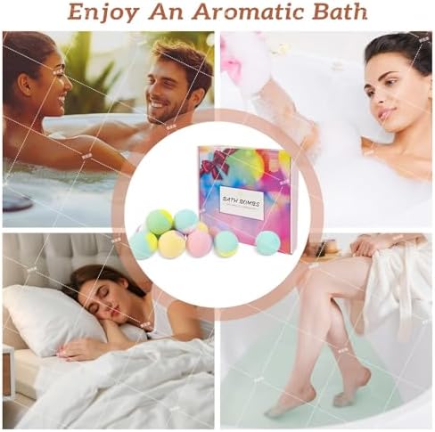 Bath Bombs for Women, Present Birthday Gifts Set, 16 Colorful &Scent, Natural Safe & Non-Toxic, Bubble Bath, Shower Bombs with Shea Butter, Bath Salts for Spa Relaxing, for Mom Girlfriend Wife