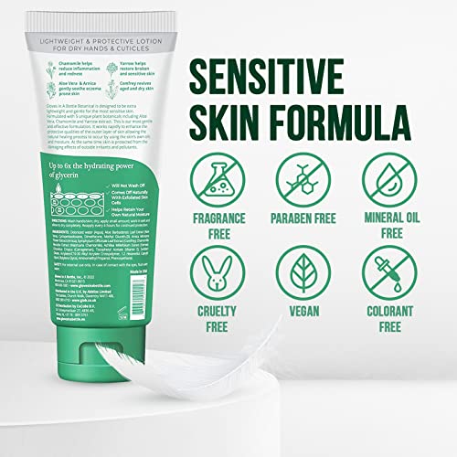 Gloves In A Bottle – Shielding Lotion for Dry Skin, Hand Lotion Travel Size, Protects & Restores Dry Cracked Skin (3.4 Fl Oz (Pack of 1), Botanical)