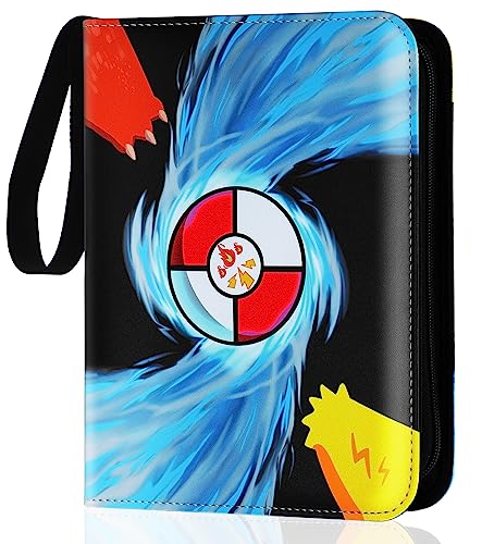 Kivxizi Card Binder for Cards, 4-Pocket Card Binder Holder Fits 400 Cards with 50 Removable Sleeves, Card Book Collector Album Folder, Toys Gifts for Boys Girls